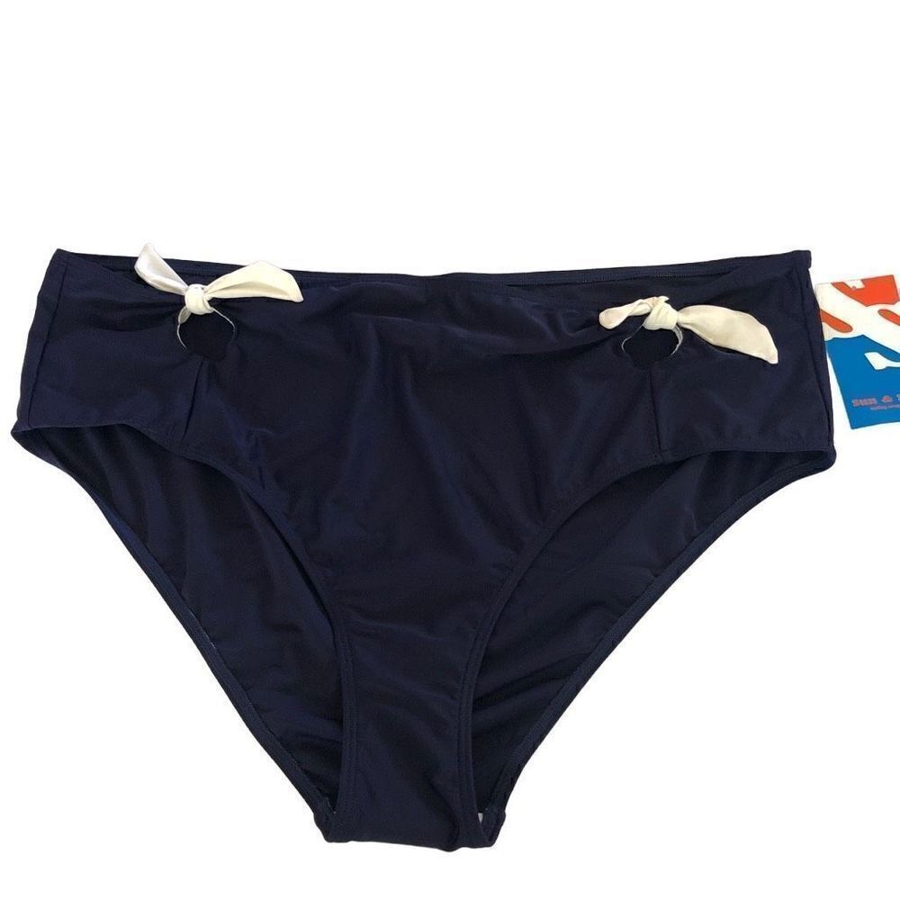NEW Sun & Sea Navy and White Swim Bottoms Size 24 NWT